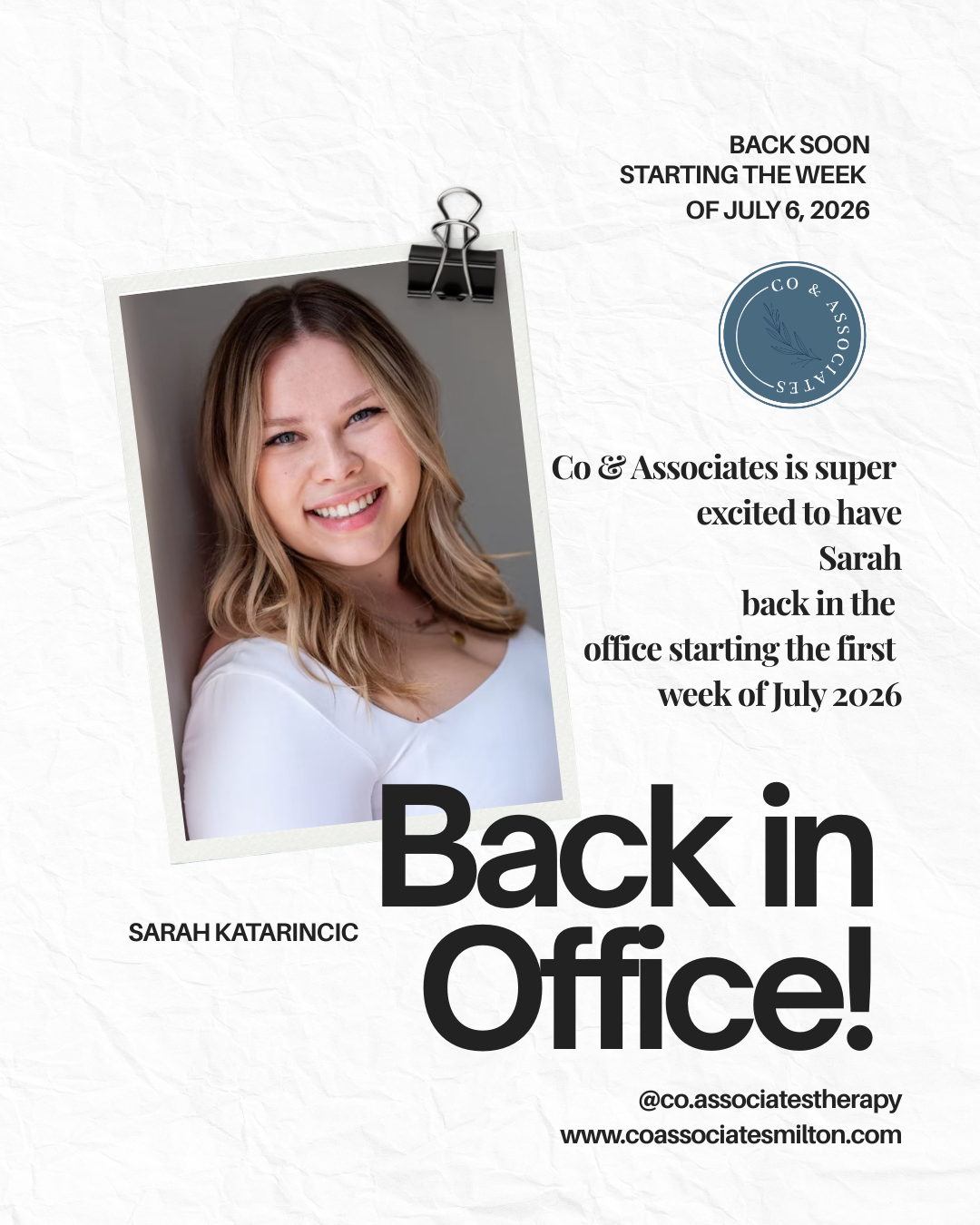 Exciting News at Co & Associates Therapy 